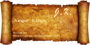 Junger Kinga névjegykártya